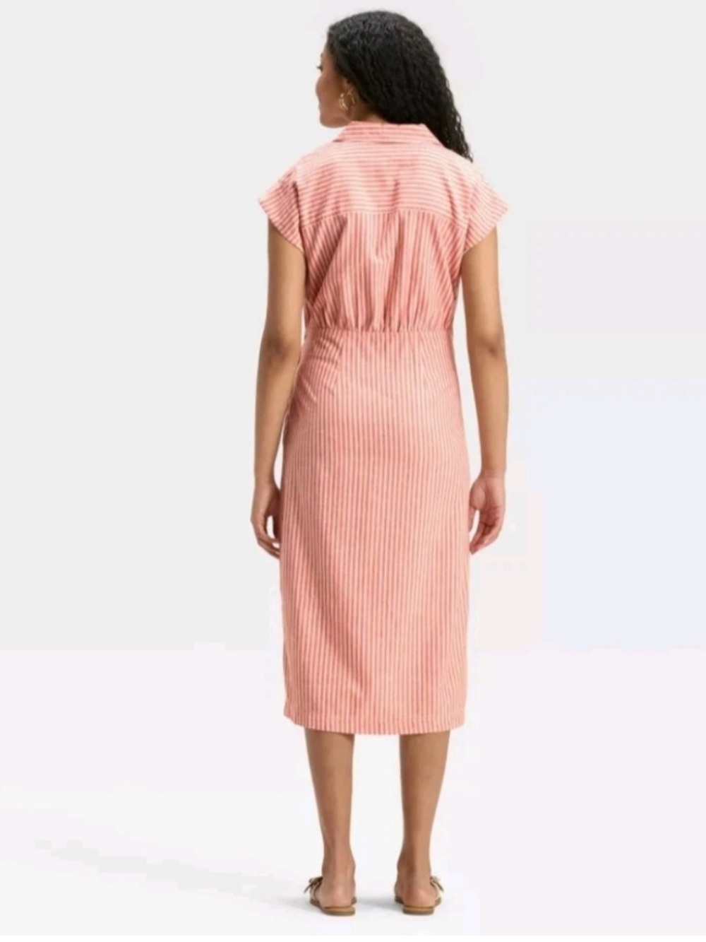 Universal Thread Candy Stripe faux wrap summer midi dress in size medium - Picture 2 of 6